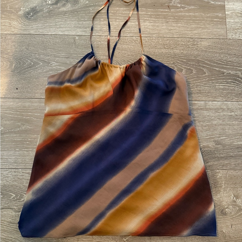 Banana Republic Blue and Brown Striped halter tank